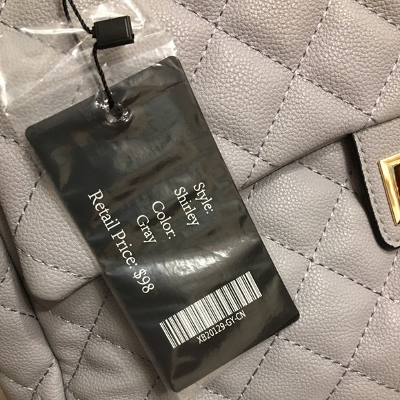 NWT!!! ELLO Quilted vegan leather Tote Bag in Gray - Picture 12 of 17